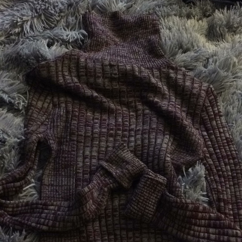 Purple and grey turtleneck
